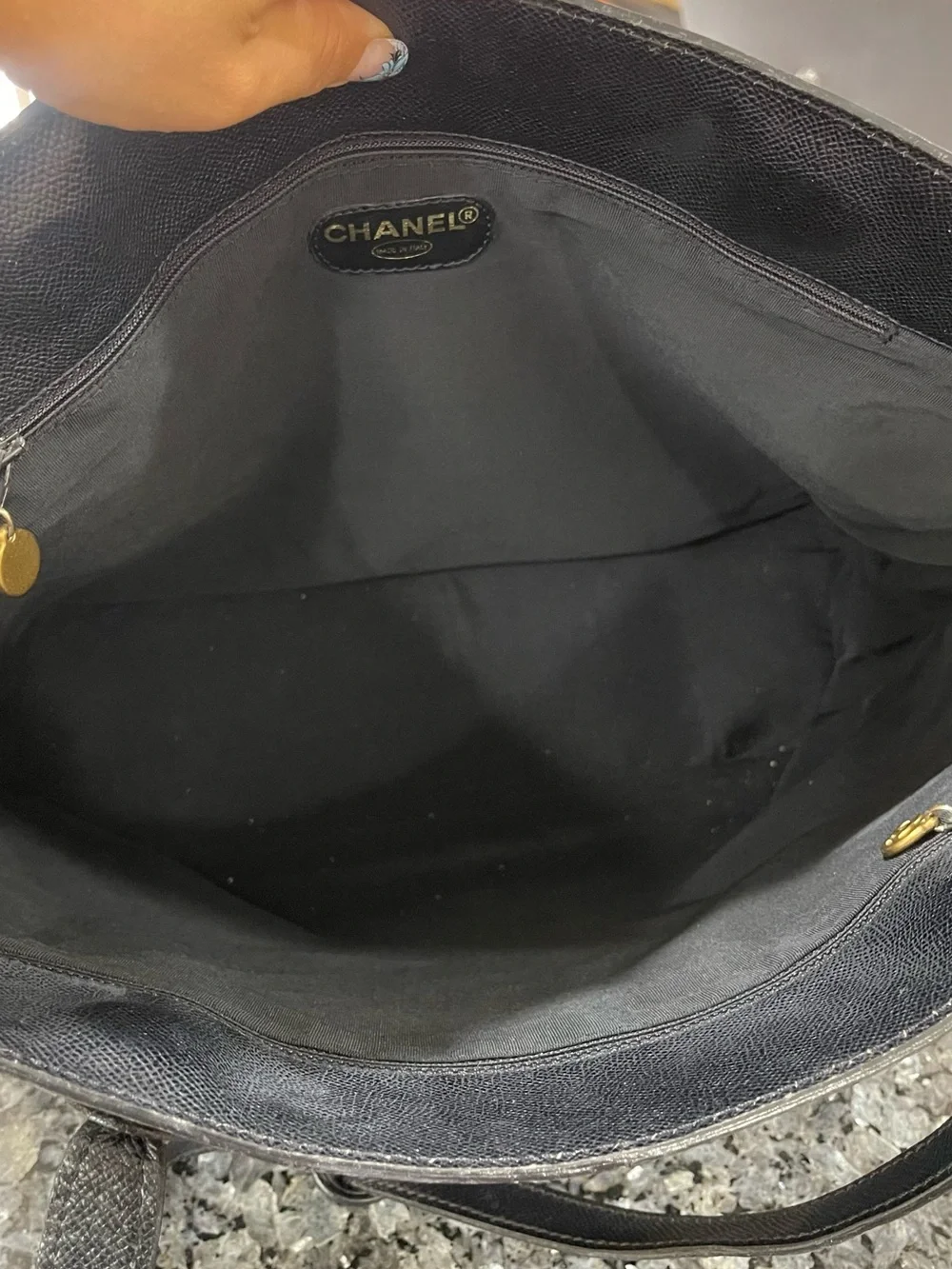 Chanel Black Leather Tote Bag
